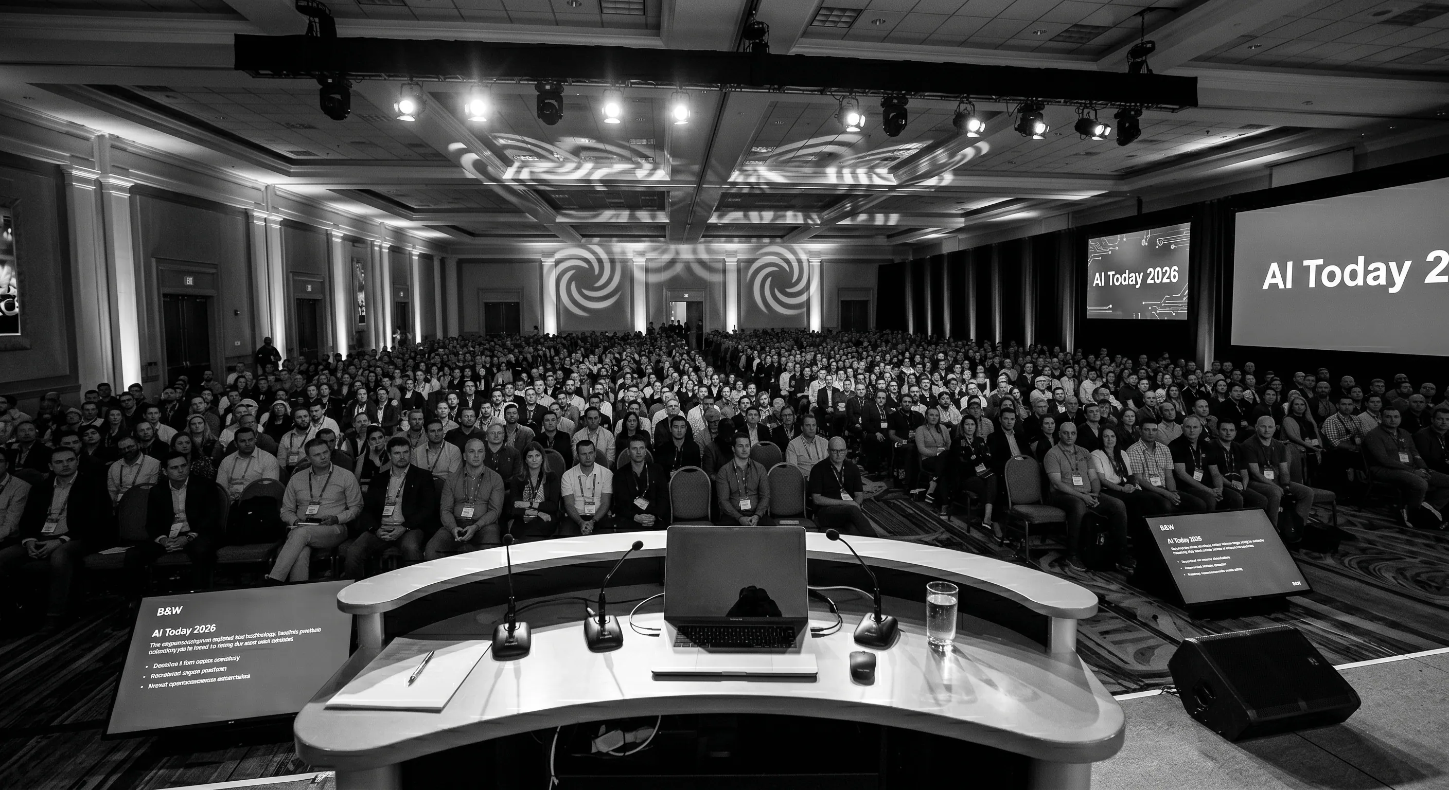 Darren Sharples delivering an AI keynote